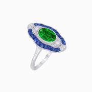 Scarab Vintage Art Deco Style Cocktail Ring with Gemstone - Shahin Jewelry